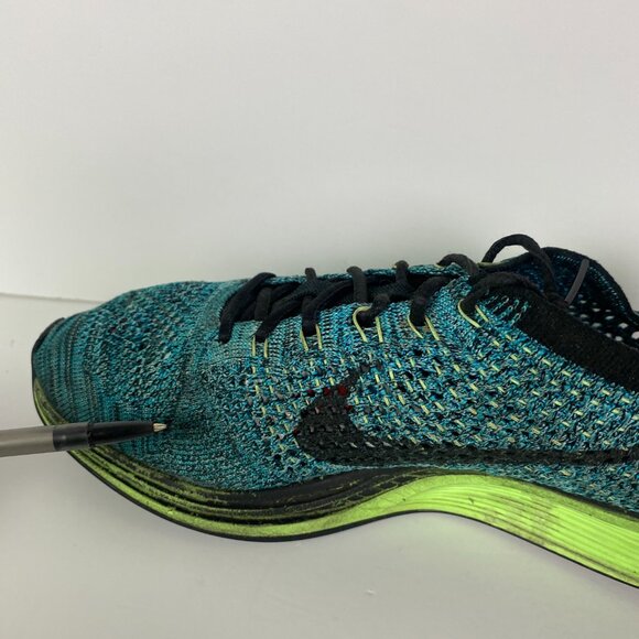 Nike Flyknit Racer Running Shoes Men's 8.5 Blue Lagoon Sneakers 526628 401 - Picture 8 of 16